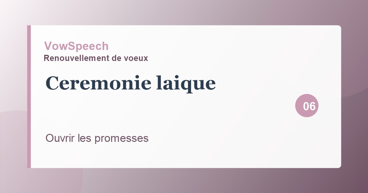Discours de cérémonie laïque pour renouvellement de vœux